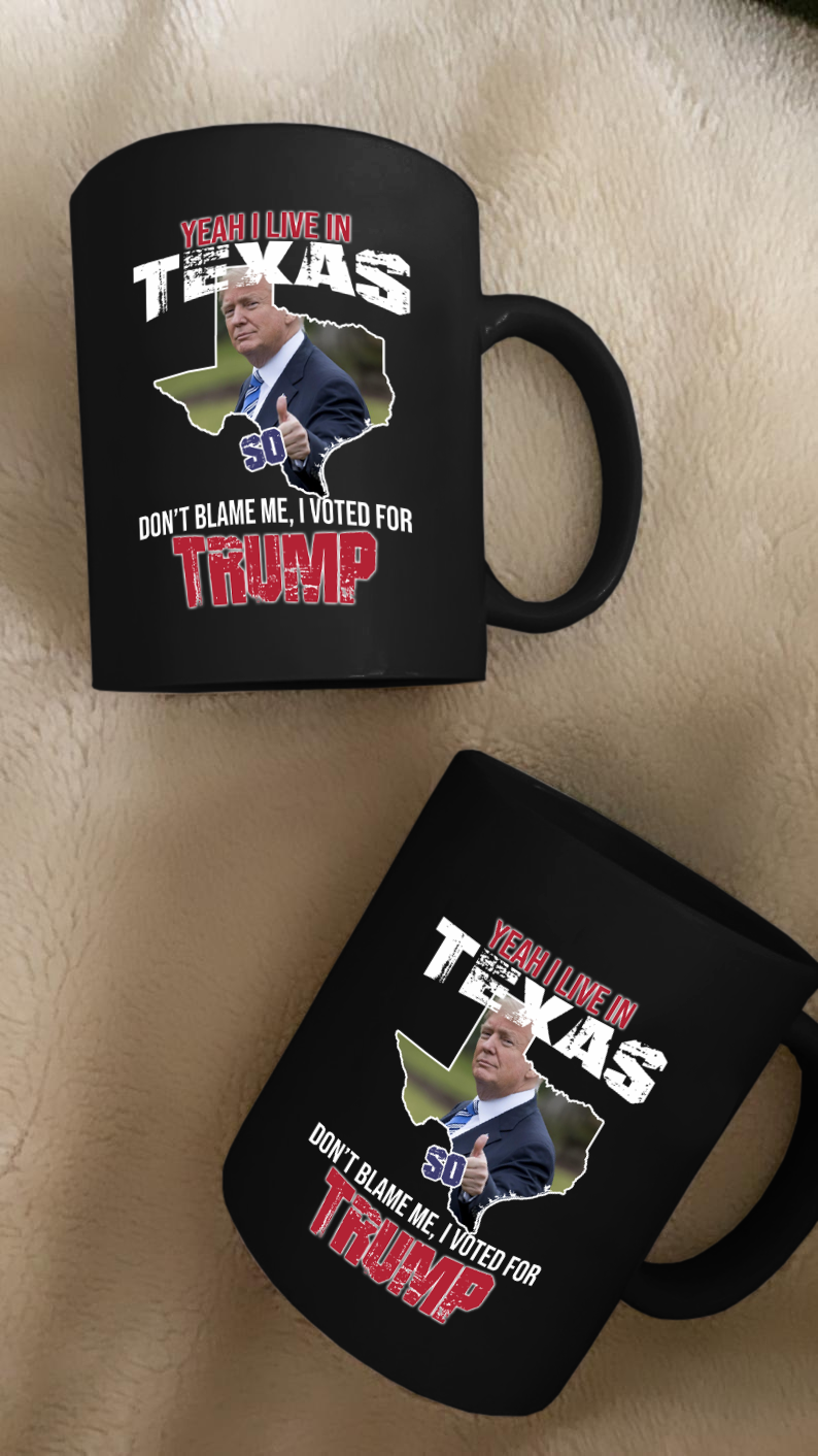 Yeah I Live in Texas 11 oz. Black Mug