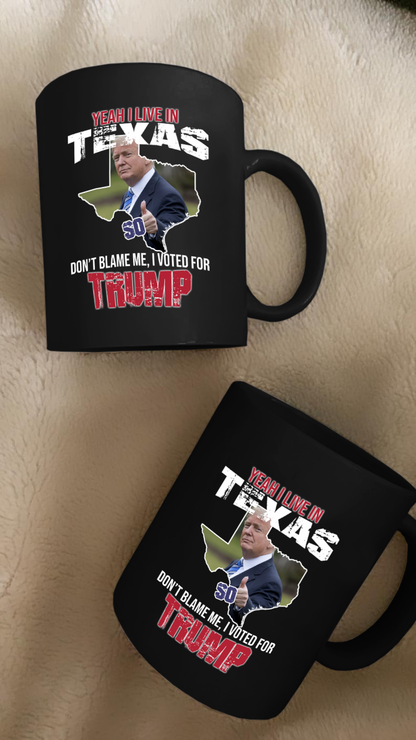 Yeah I Live in Texas 11 oz. Black Mug