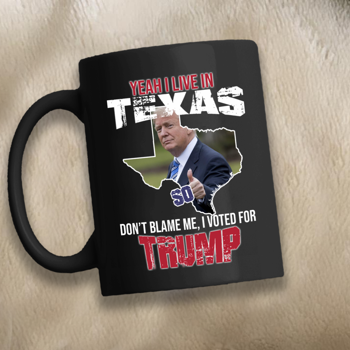 Yeah I Live in Texas 11 oz. Black Mug
