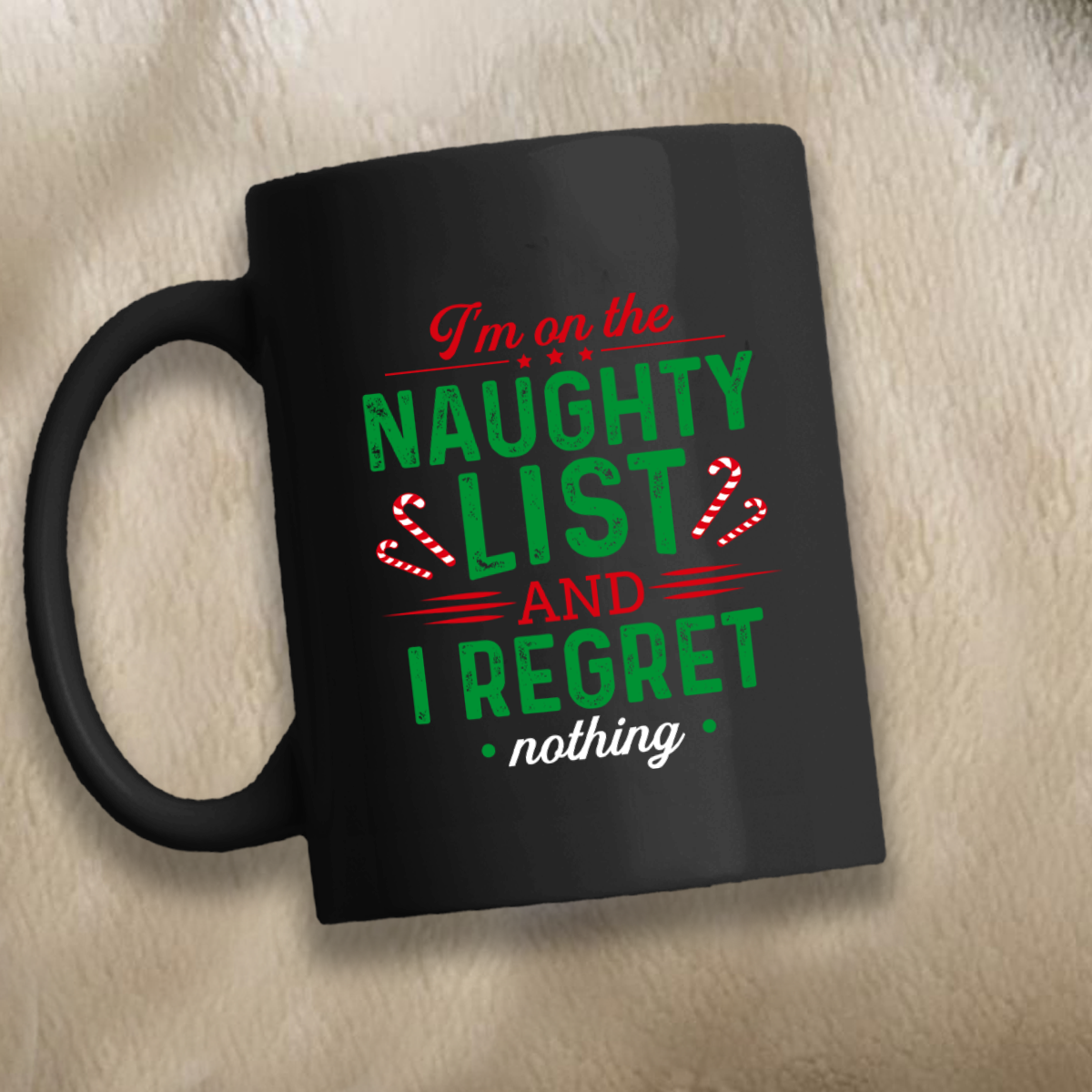Naughty List 11 oz. Black Mug