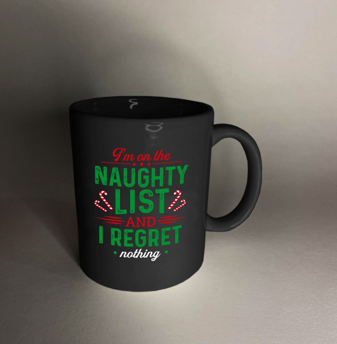 Naughty List 11 oz. Black Mug