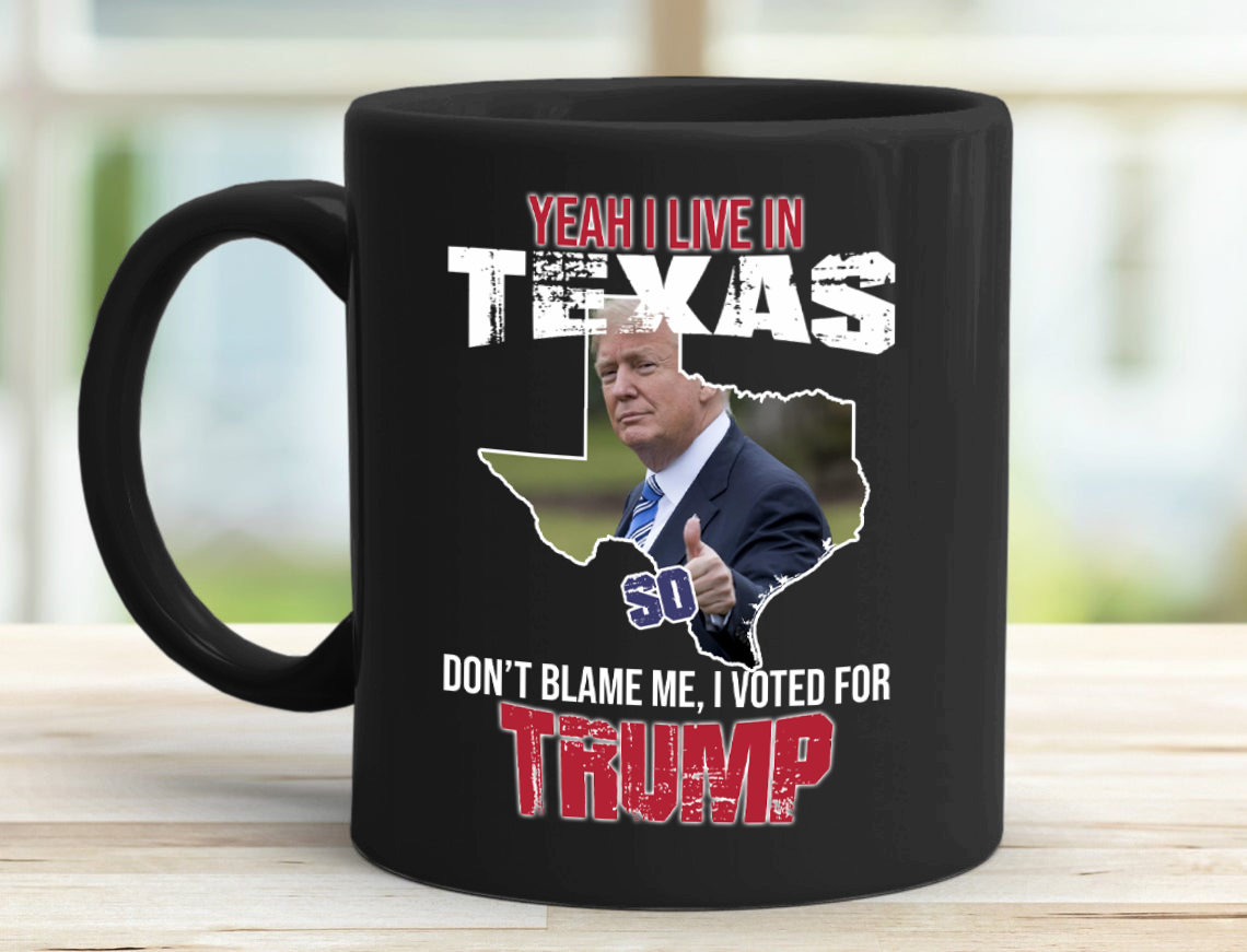Yeah I Live in Texas 11 oz. Black Mug