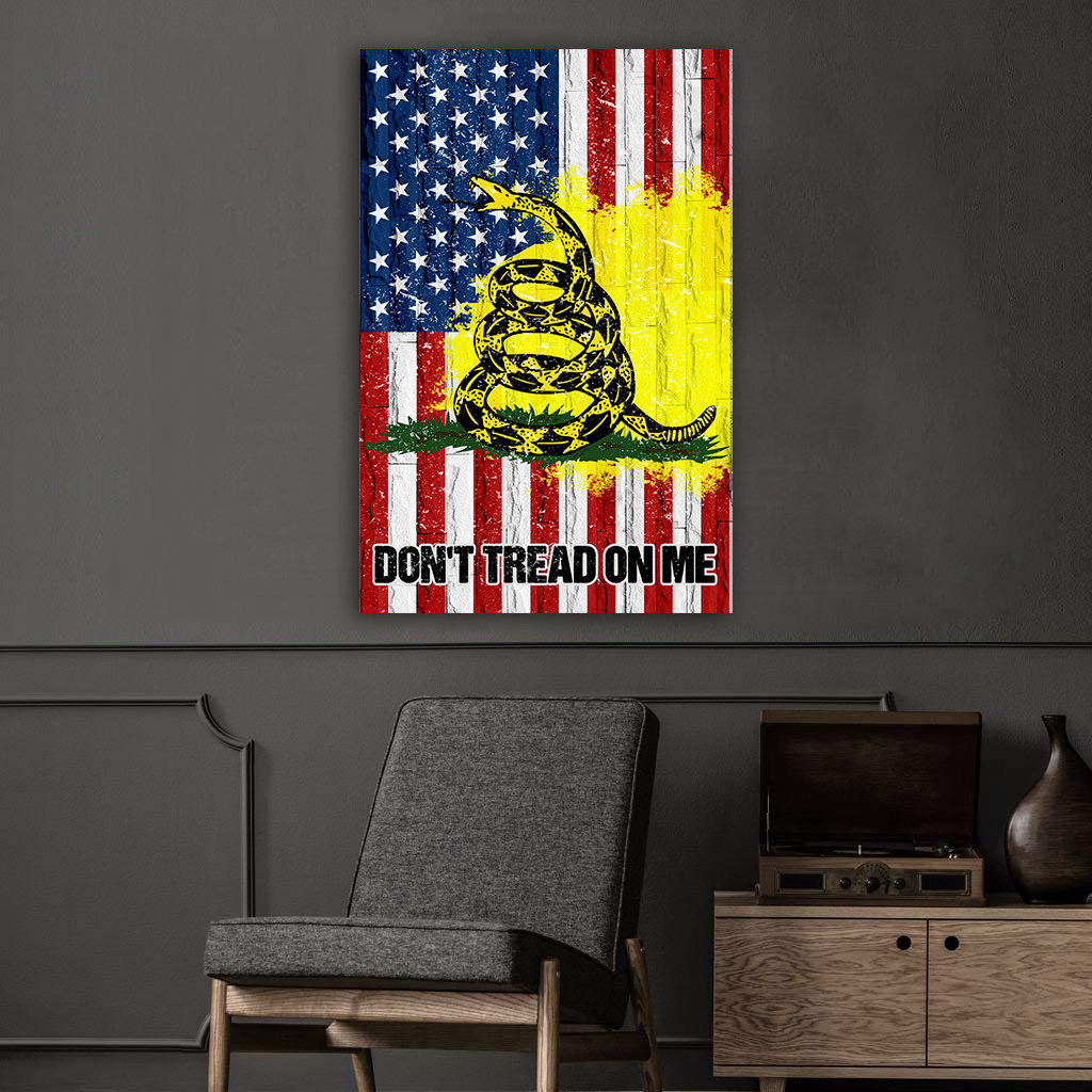Don't Tread On Me USA Deluxe Portrait Canvas 1.5in Frame