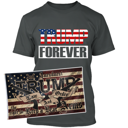 Trump Forever Apparel + 3x5' Trump LNO Flag