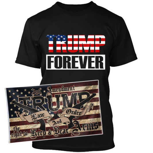 Trump Forever Apparel + 3x5' Trump LNO Flag