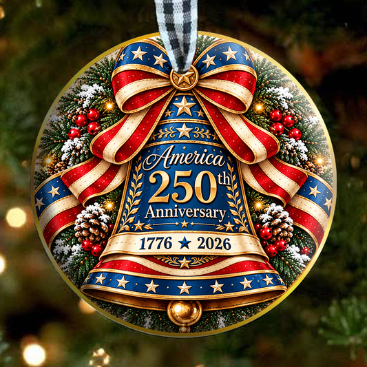 USA 250th Anniversary Bell Circle Ornament