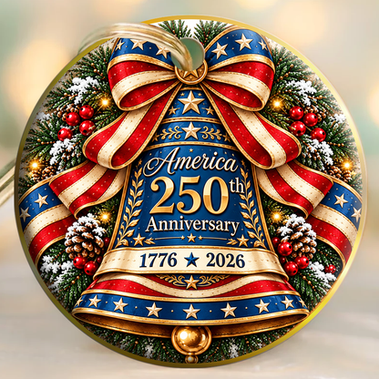 USA 250th Anniversary Bell Circle Ornament