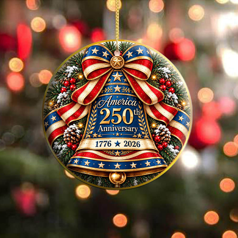 USA 250th Anniversary Bell Circle Ornament