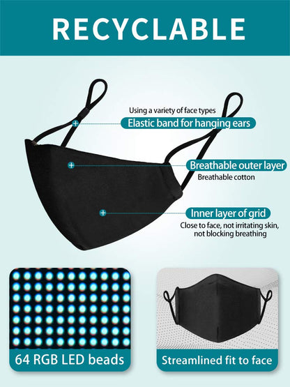 LED Voice Activated Light Up Face Cover