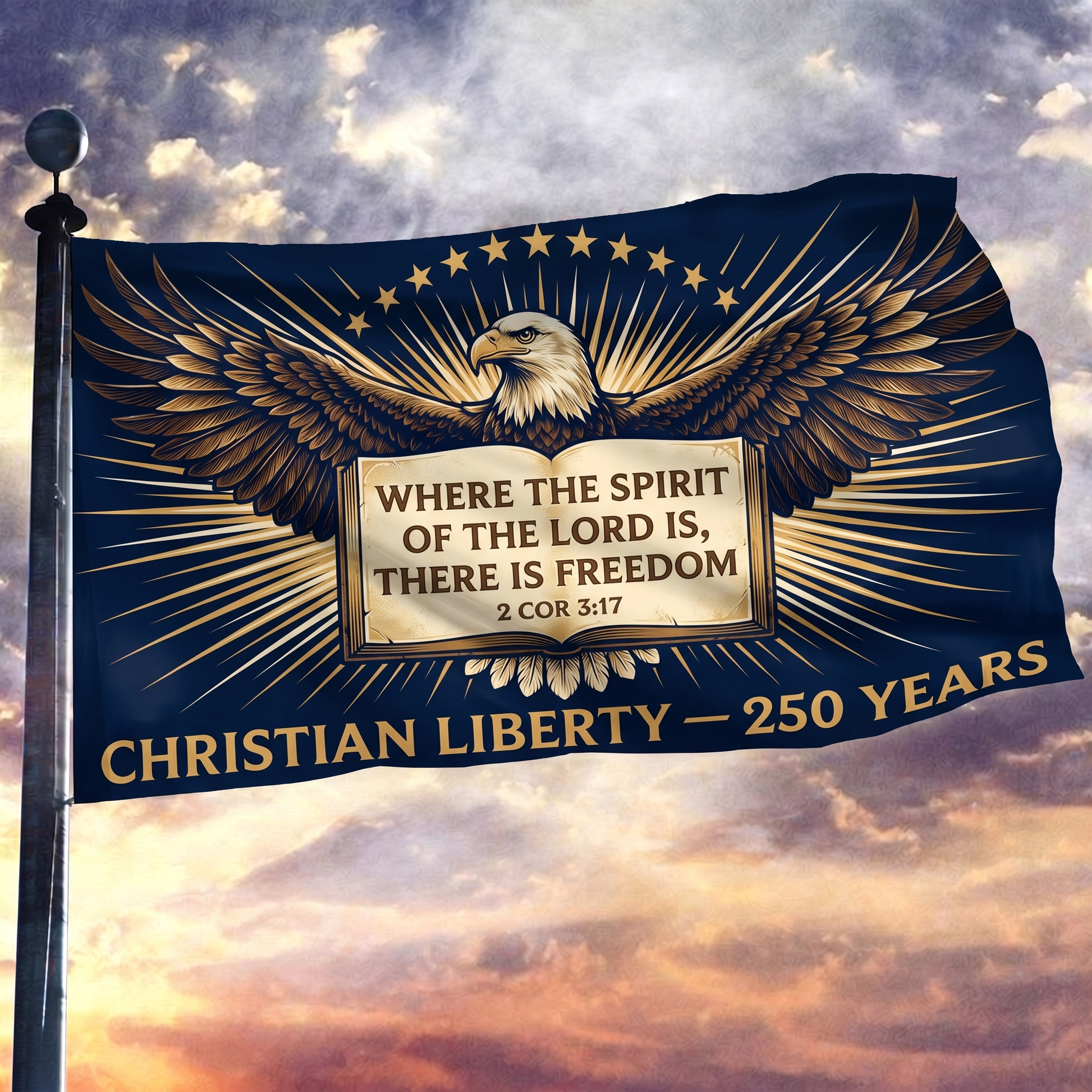 Where the Spirit of the Lord Is, There Is Freedom Flag - 3x5 Mockup