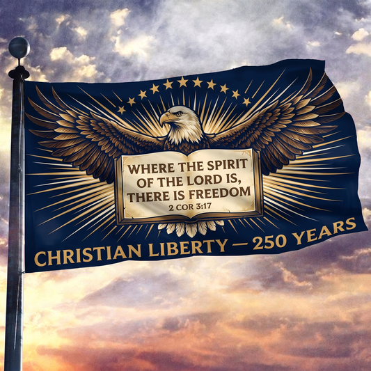 Where the Spirit of the Lord Is, There Is Freedom Flag - 3x5 Mockup