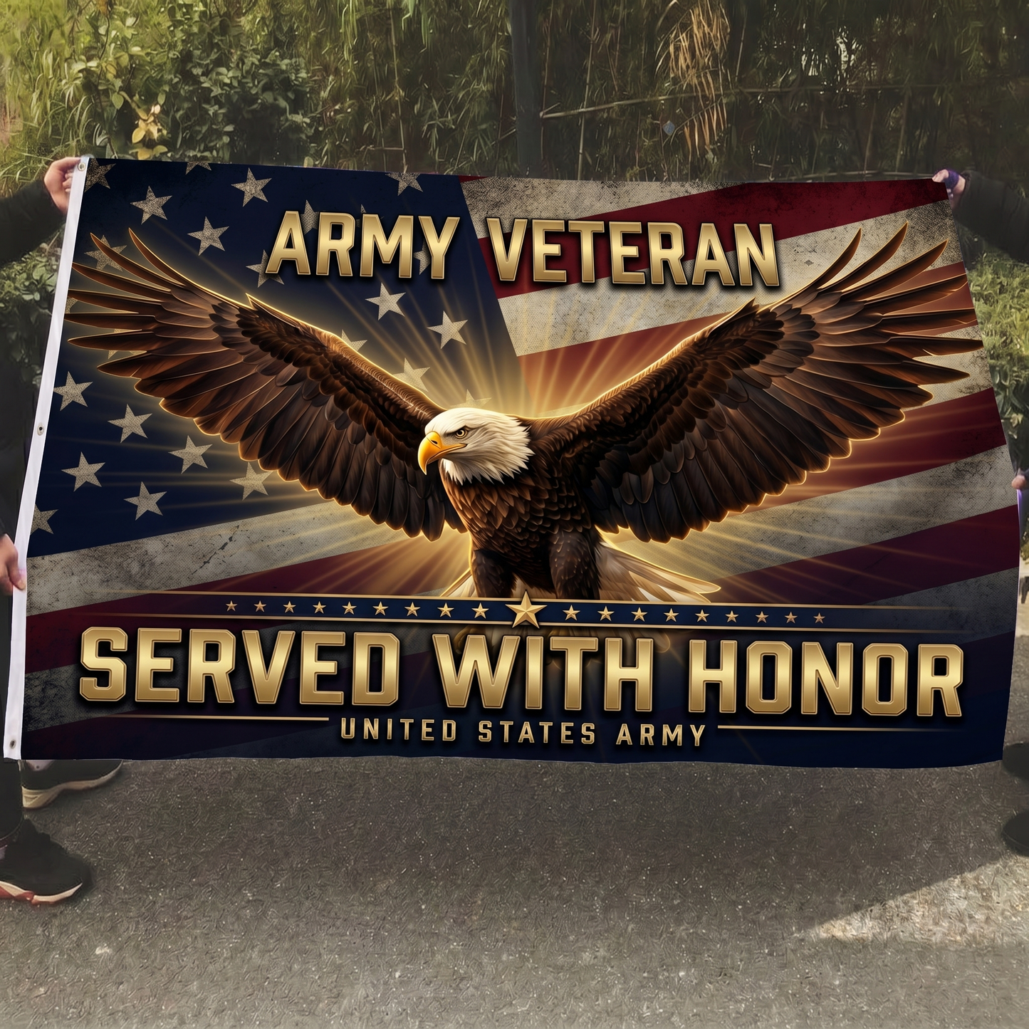 Army Veteran Served With Honor Flag - 3x5 Mockup