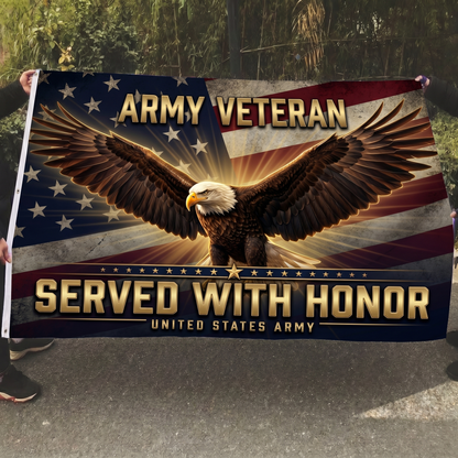 Army Veteran Served With Honor Flag - 3x5 Mockup