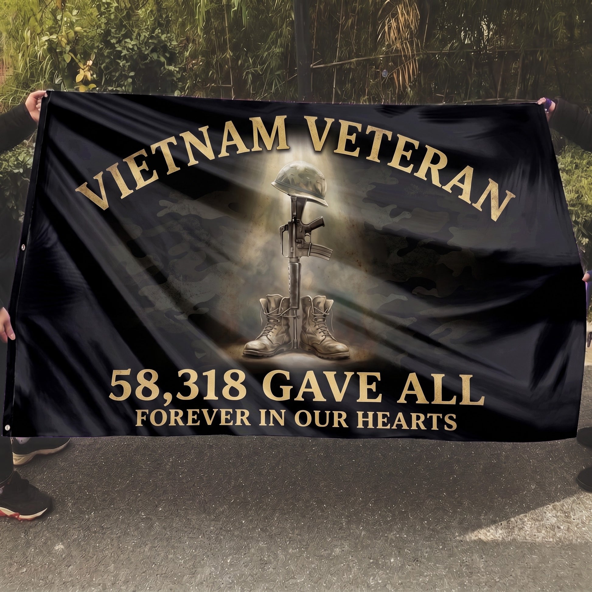 Vietnam Veteran Battlefield Cross Tribute Flag - 5x8
