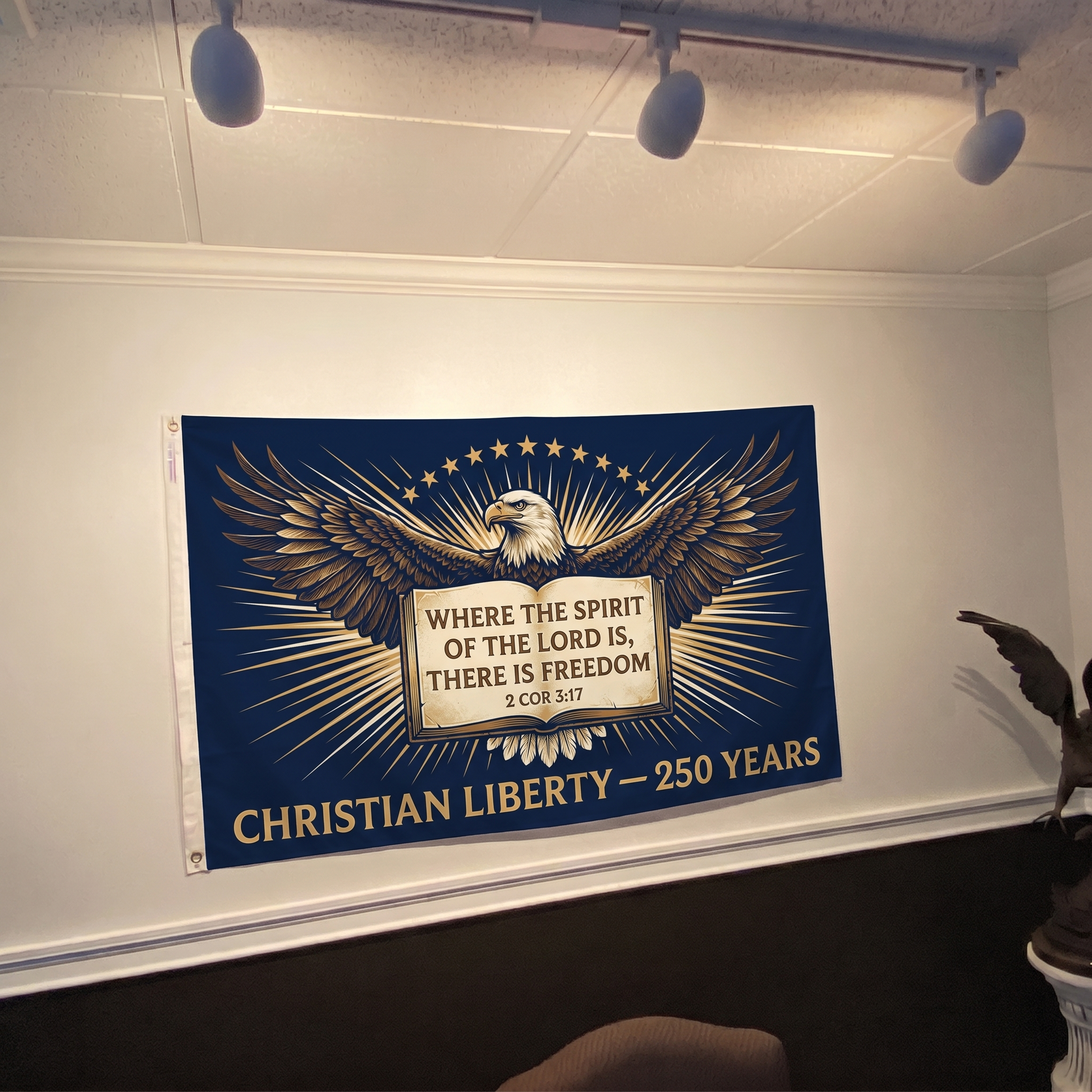 Where the Spirit of the Lord Is, There Is Freedom Flag - 4x6 Mockup