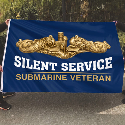 Gold Dolphins Submarine Veteran Flag - 5x8