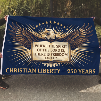 Where the Spirit of the Lord Is, There Is Freedom Flag - 5x8 Mockup