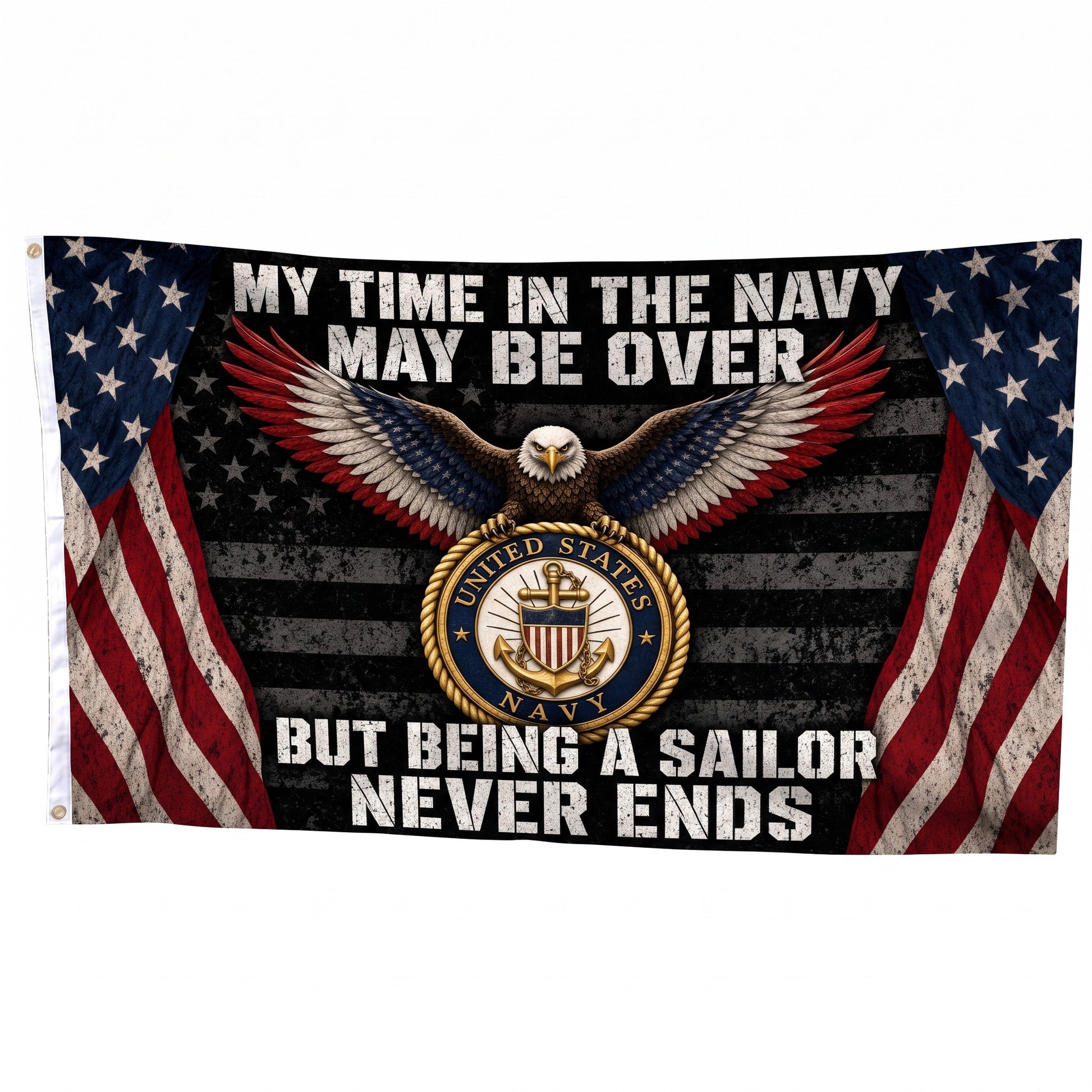 Navy Pride Tribute Flag - Straight Display