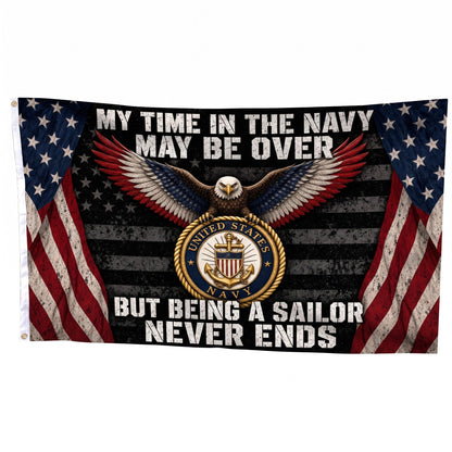 Navy Pride Tribute Flag - Straight Display