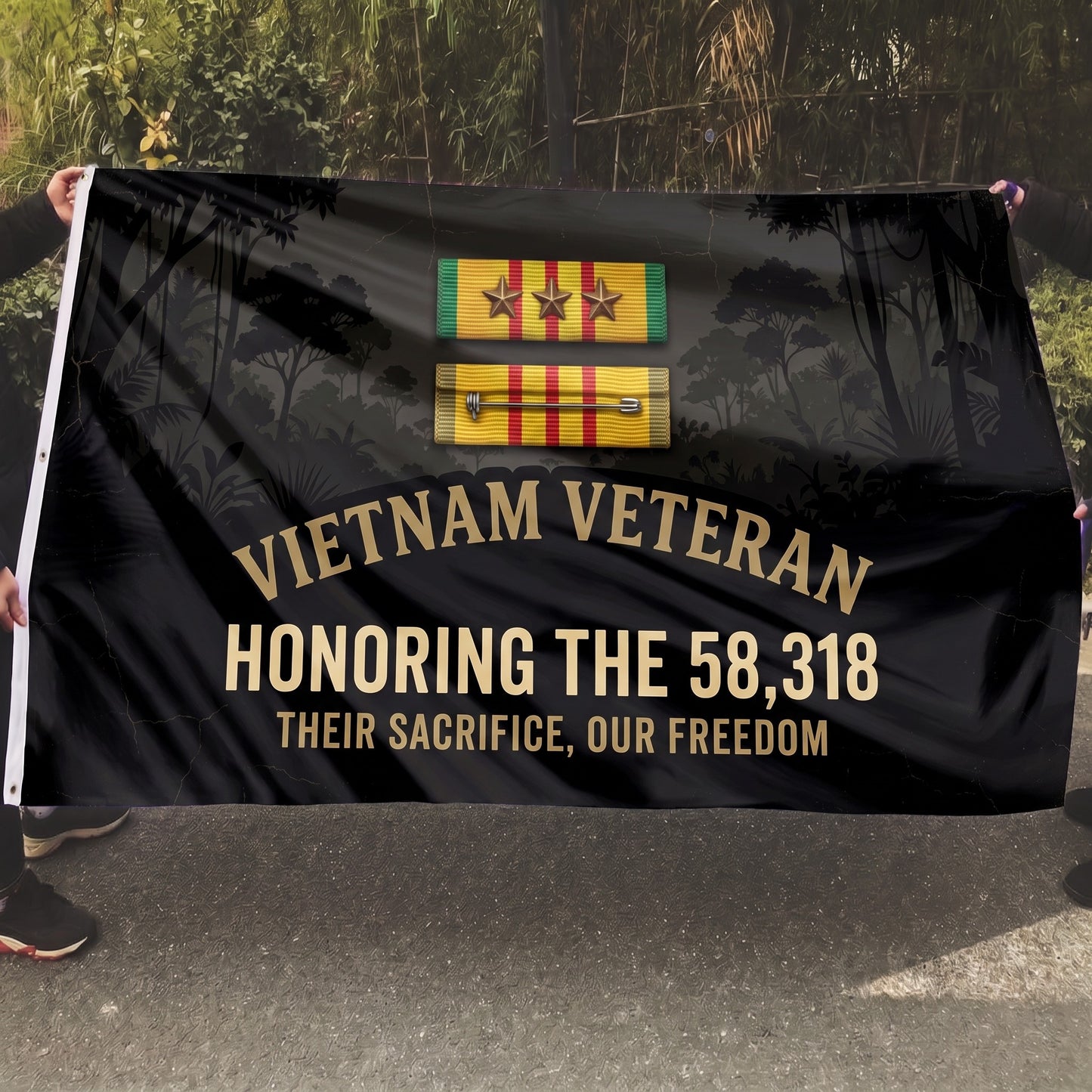 Vietnam Veteran Service Ribbon Tribute Flag - 5x8