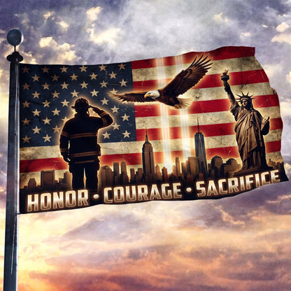 Flag0433 3x5 Mockup - Honor Courage Sacrifice