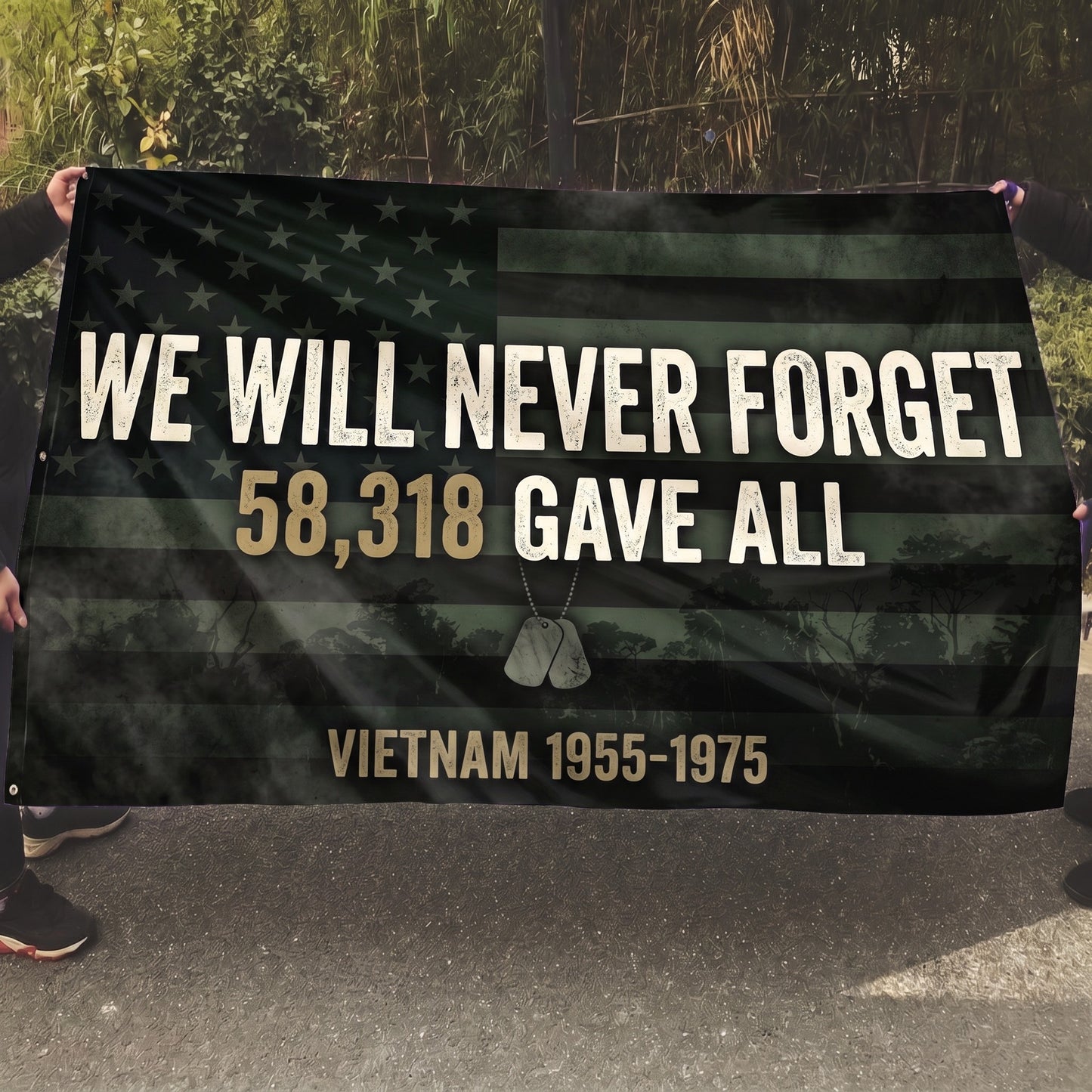 Vietnam Never Forget Tribute Flag - 5x8