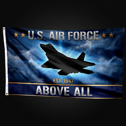 Raptor Dominance Flag straight display