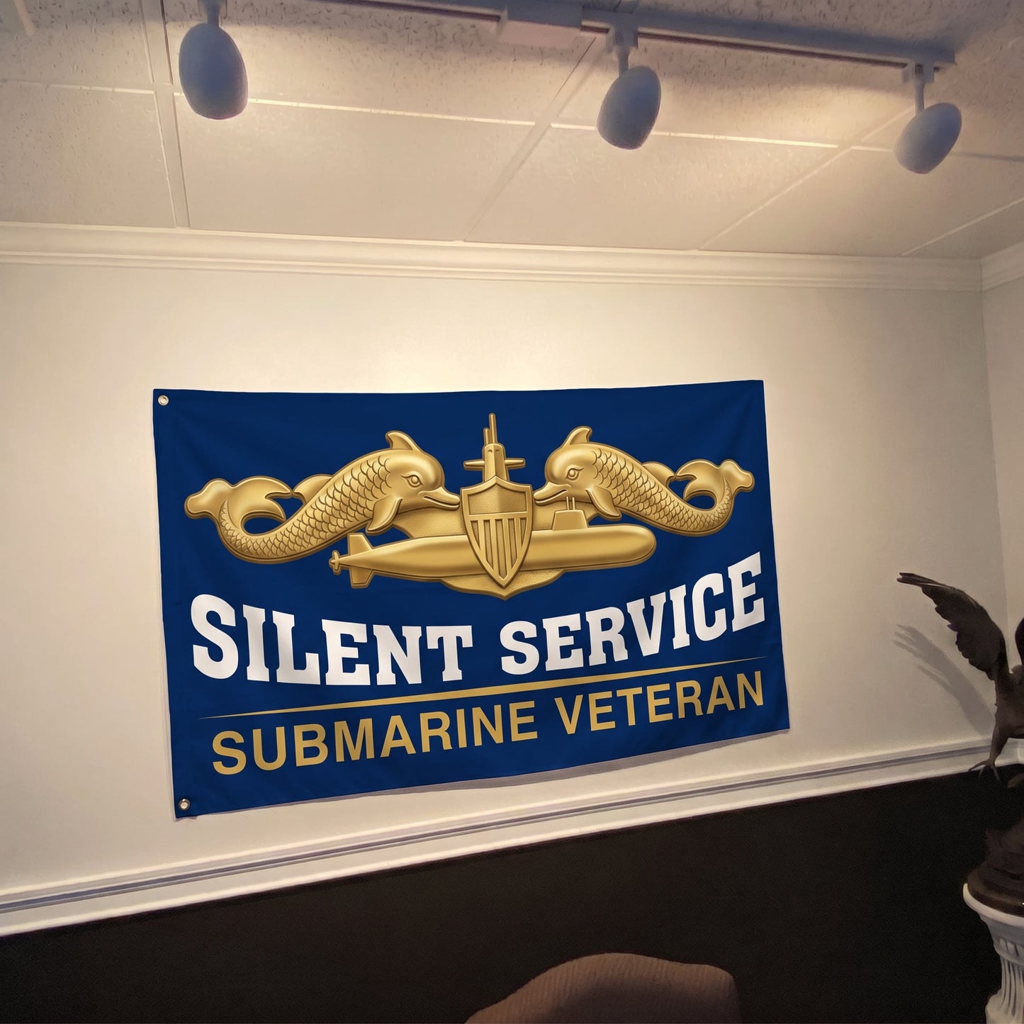 Silent Service Submarine Veteran Flag Gold - 4x6