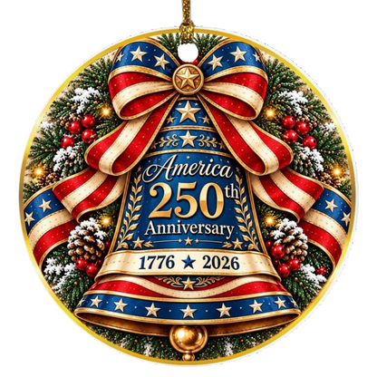 USA 250th Anniversary Bell Circle Ornament