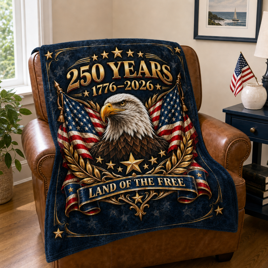 250 Years Land of the Free Blanket