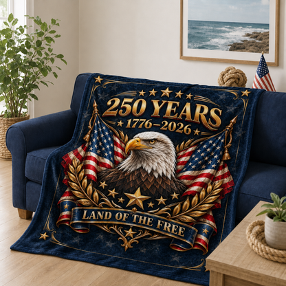 250 Years Land of the Free Blanket