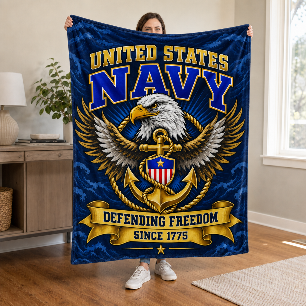 Defending Freedom Navy Blanket