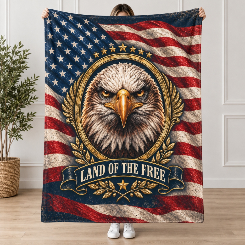 Land of the Free Eagle Blanket