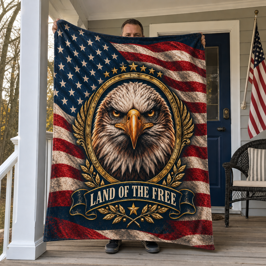 Land of the Free Eagle Blanket