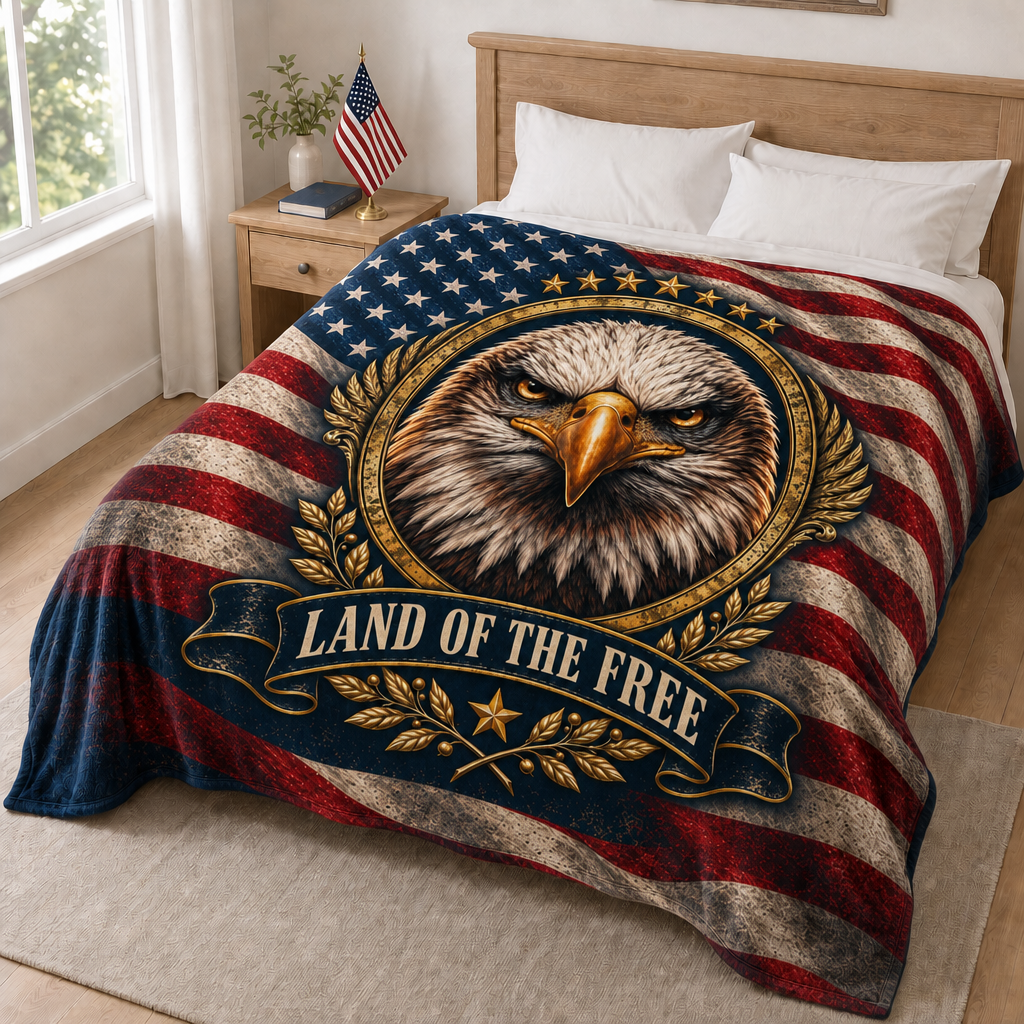 Land of the Free Eagle Blanket