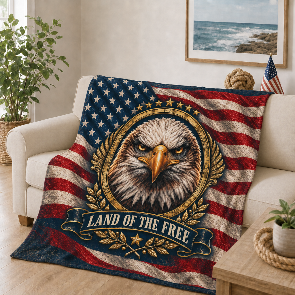 Land of the Free Eagle Blanket