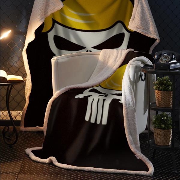 Punisher Trump Sherpa Blanket 50x60 + Free Trump Punisher Flag 3x5 Single Reverse Flag