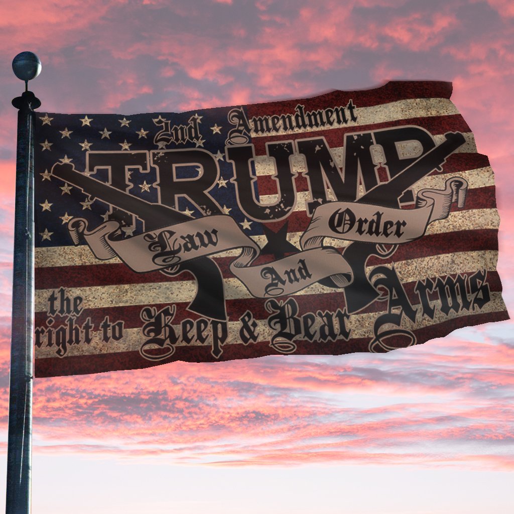TRUMP 2020 Law and Order - 2A Guns FLAG