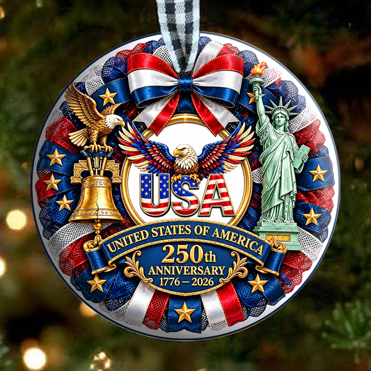 USA 250th Anniversary Circle Ornament