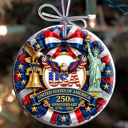 USA 250th Anniversary Circle Ornament