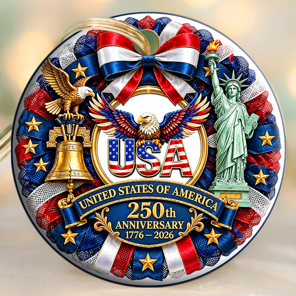 USA 250th Anniversary Circle Ornament