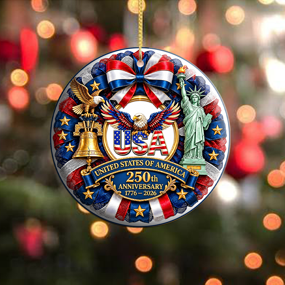 USA 250th Anniversary Circle Ornament