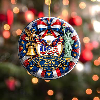 USA 250th Anniversary Circle Ornament
