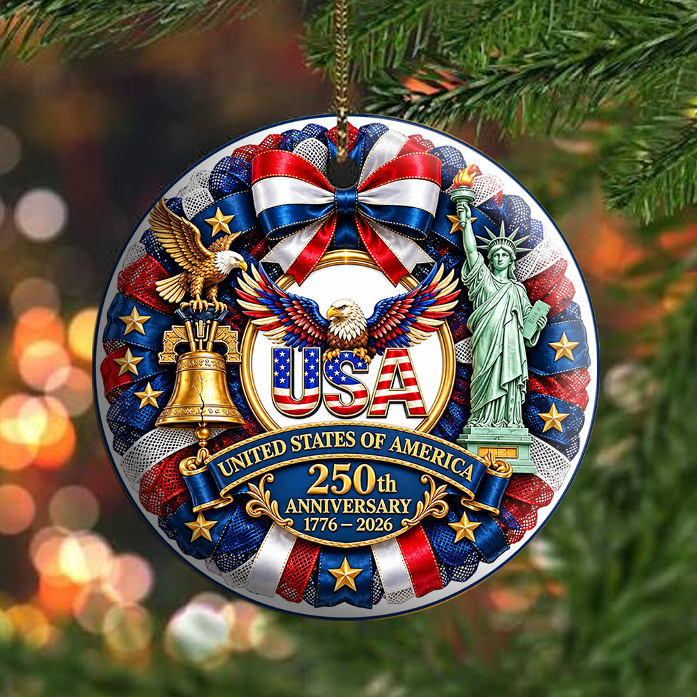USA 250th Anniversary Circle Ornament
