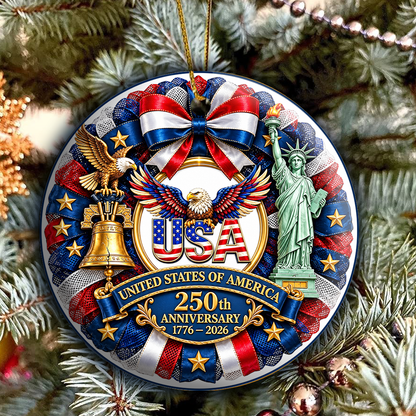 USA 250th Anniversary Circle Ornament